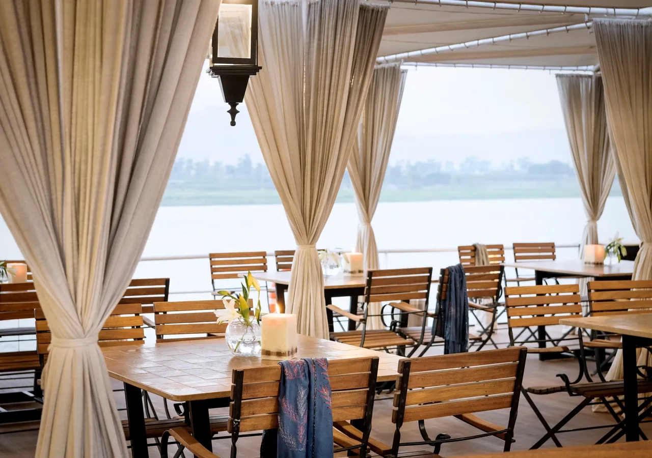 Sun deck of the Sanctuary Sun Boat IV Nile Cruise Nile cruise